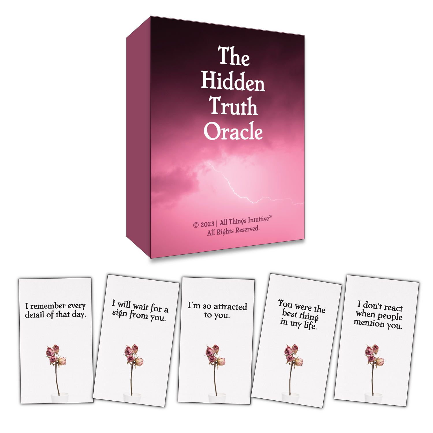 All Things Intuitive The Hidden Truth Oracle - Messages for Relationships  in Challenge, 54 Cards, Indie, Premium Card Stock - Made in USA, Pink